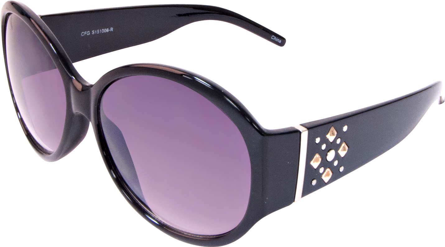 Icon Opaque Round Black Sunglasses - Sunglasses (1500x1500), Png Download