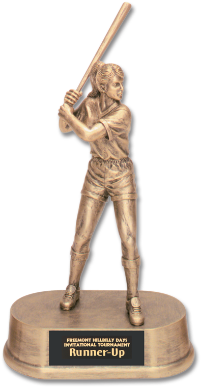 9 1/4″ Antique Gold Female Softball Resin - Baseball (800x800), Png Download