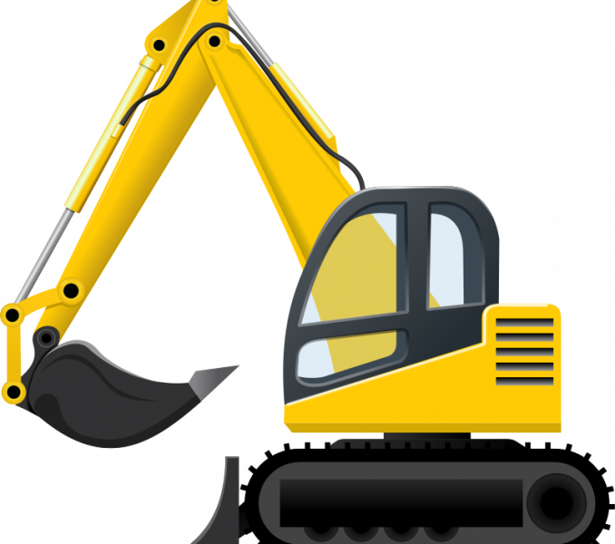 Banner Transparent Free Excavator Clip Art Images For - Back Hoe Clipart (678x600), Png Download
