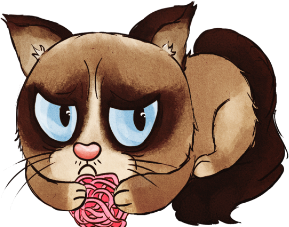 Grumpy Cat Clipart Png - Drawing (640x480), Png Download