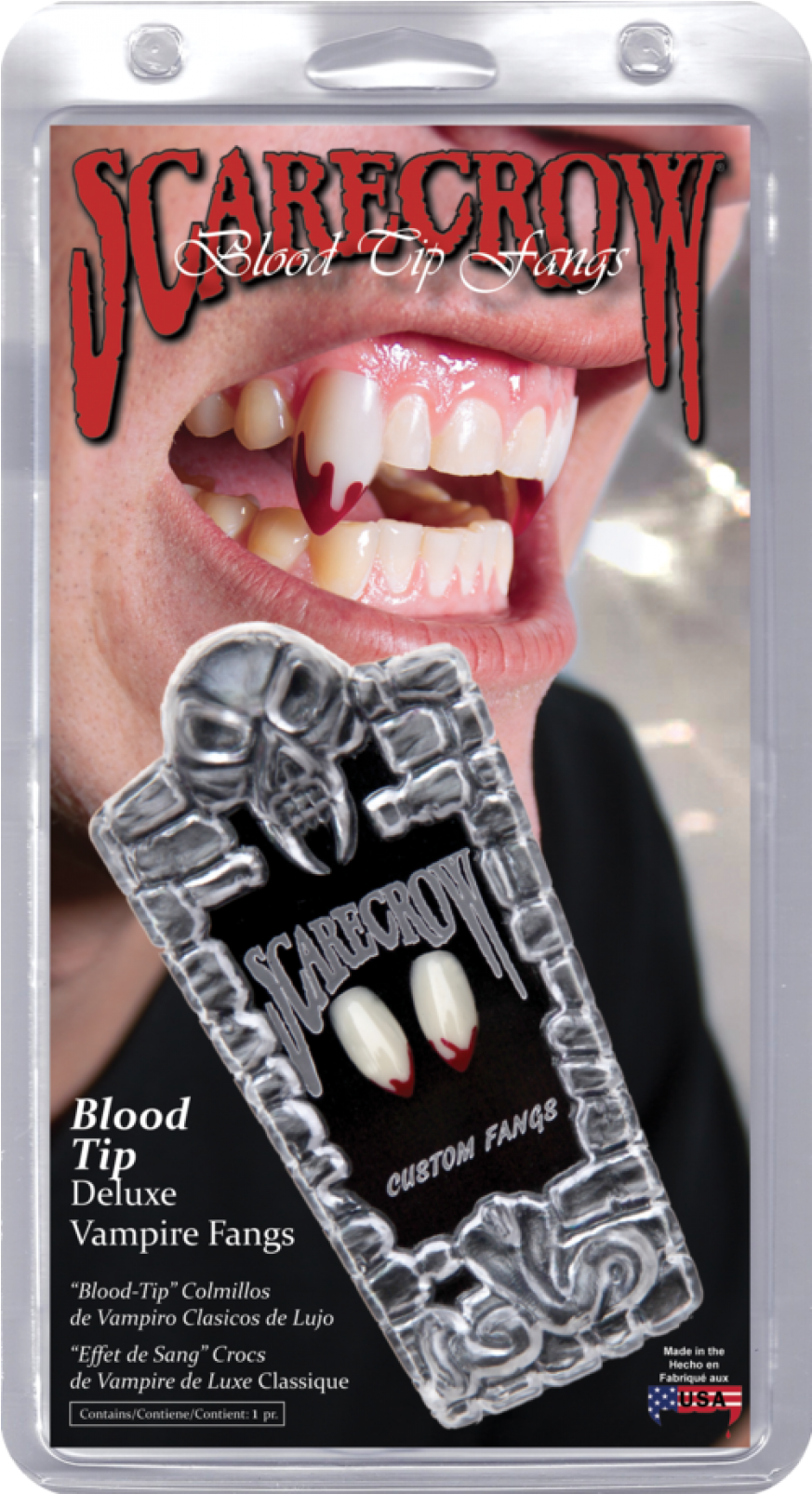 More Views - Scarecrow Blood Tip Vampire Fangs Costume (1200x1604), Png Download