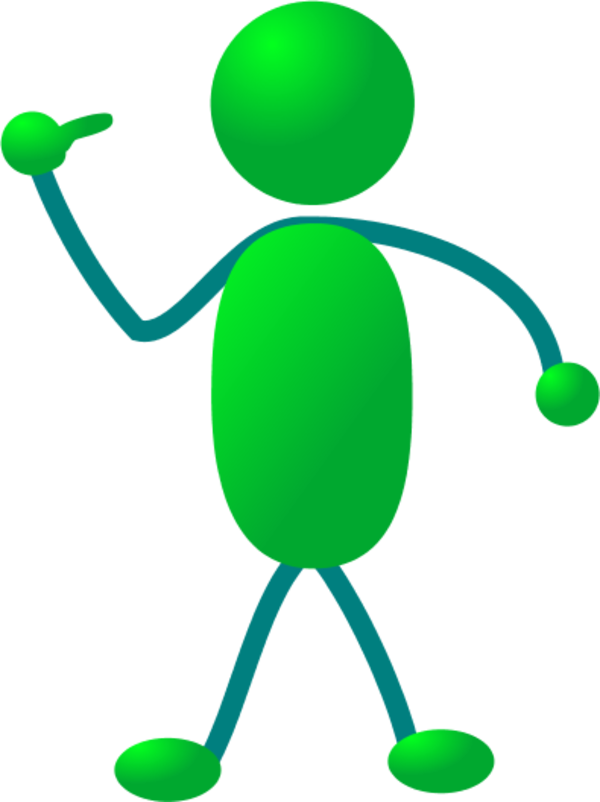 Finger Pointing Clipart - Stickman Clipart (600x802), Png Download