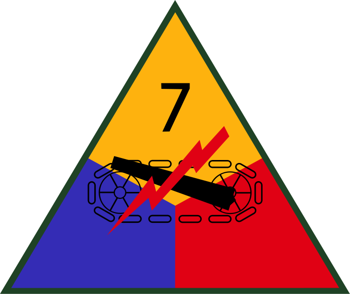 7th Us Armored Division - 4th Armored Division Insignia (713x599), Png Download