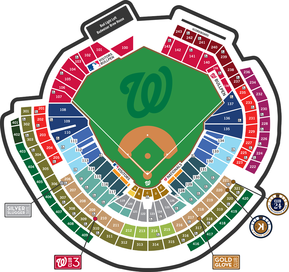 Postseason Information Washington Nationals Washington - Nationals Park Seating (1000x944), Png Download