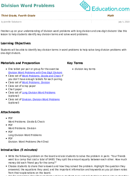 Division With One-digit Divisors And Missing Factors - Document (557x731), Png Download