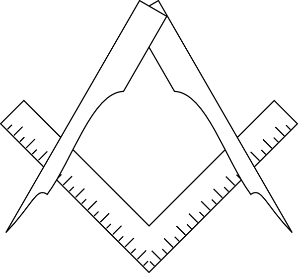 Ruler Clipart Compass - Masonic Square And Compass Skull (600x549), Png Download