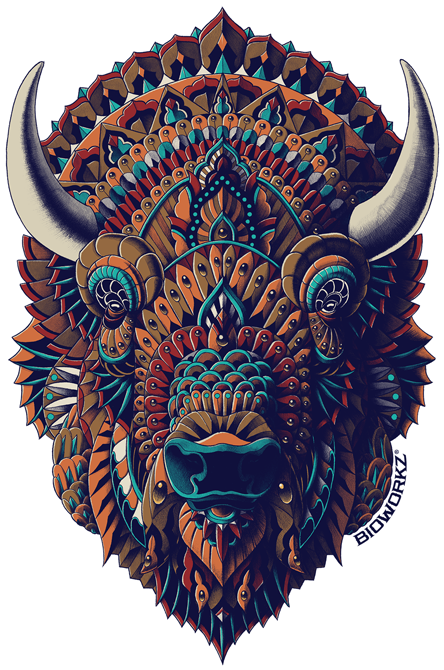 Bison Sticker - Bison Tribal Tattoo (700x700), Png Download