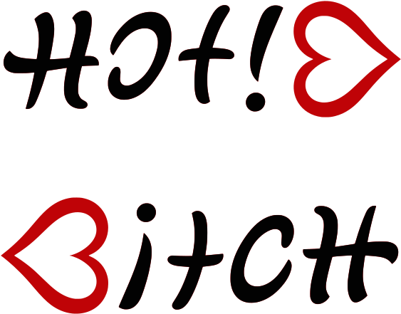 Ambigram Tattoo Palindrome Word - Bitch Png (800x600), Png Download