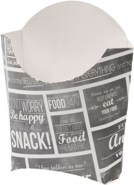 Container, Cardboard And Coating, French Fries Container, - Bak, Karton En Coating, Snackbak, 94x41x135mm, Wit/grijs (640x640), Png Download