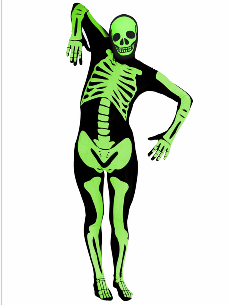 Glow In The Dark Skeleton Morphsuit £25 From Asda - Halloween Costumes Skeleton Glow In The Dark (615x612), Png Download