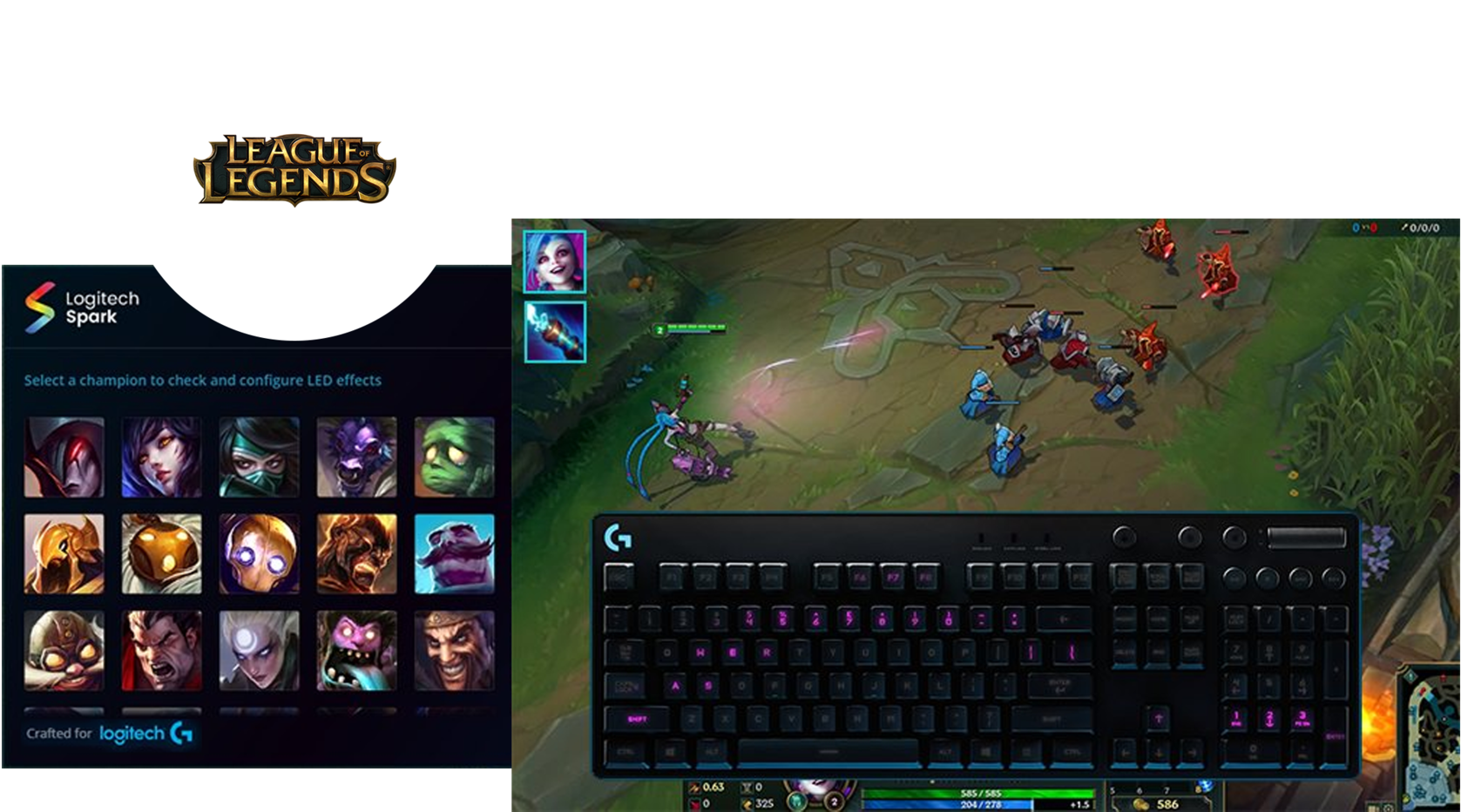 Logitech Spark Sample Screen - Designer League Of Legends Full Sizes Colors Black (1888x931), Png Download