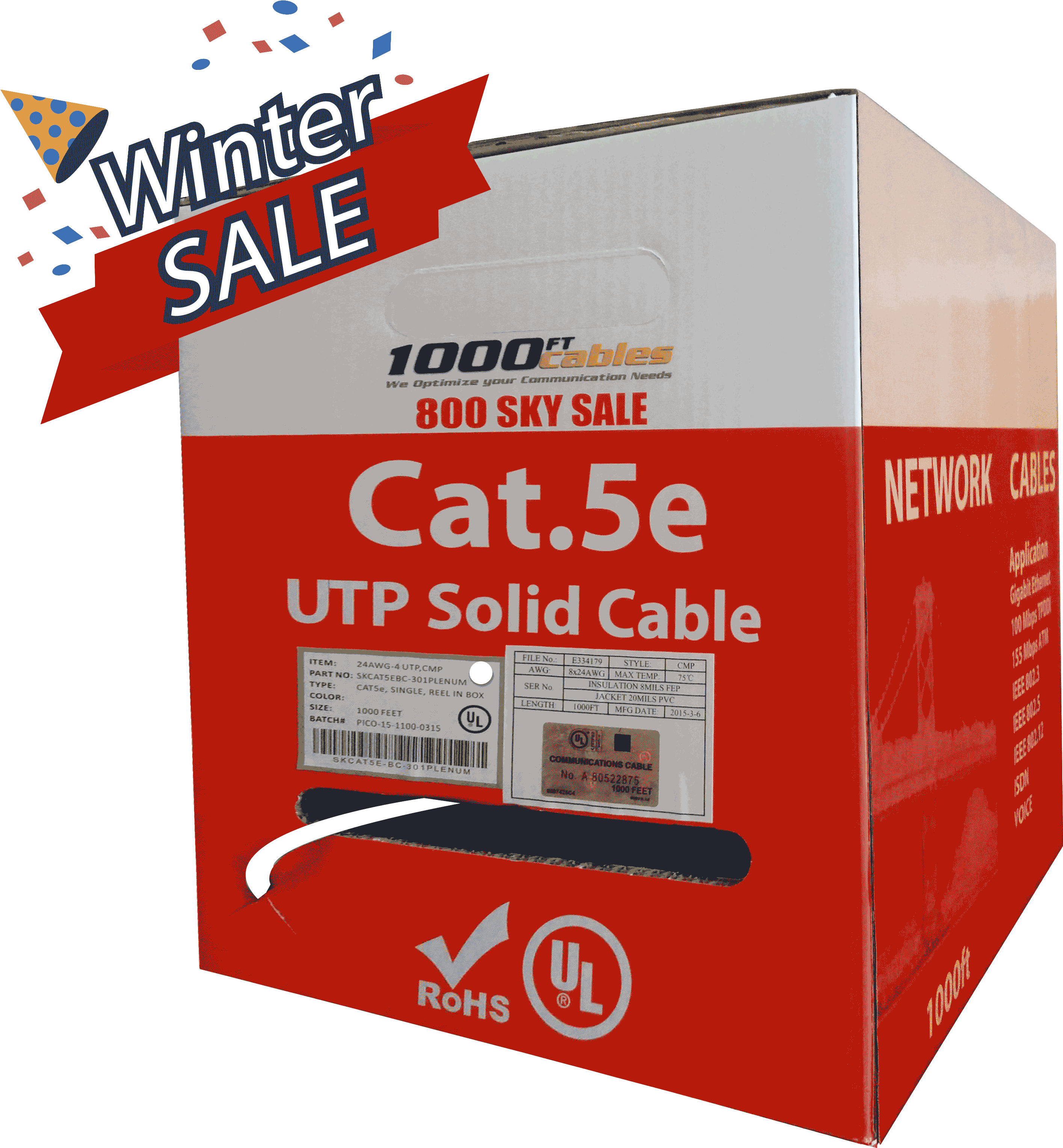 Get - Cat 6 Plenum Bulk 1000ft Solid Copper Ethernet Cable (2880x3264), Png Download