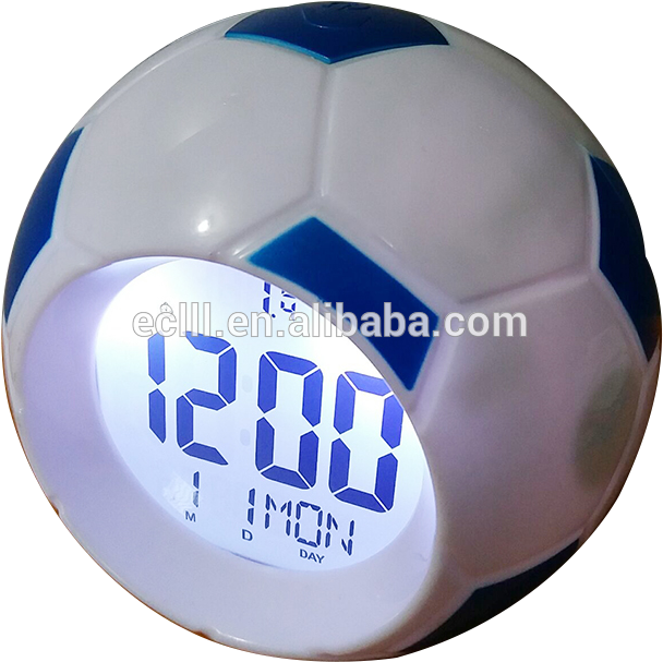 8 Languages French,portuguese Talking Alarm Clock Football - Quartz Segnale Digital Alarm Clock With Calendar (750x733), Png Download