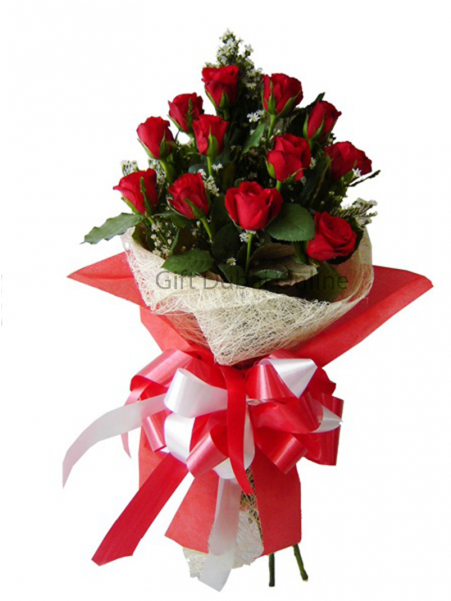 12 Small Red Rose Bouquet In Sharjah - Wedding Anniversary Of Parents (800x600), Png Download