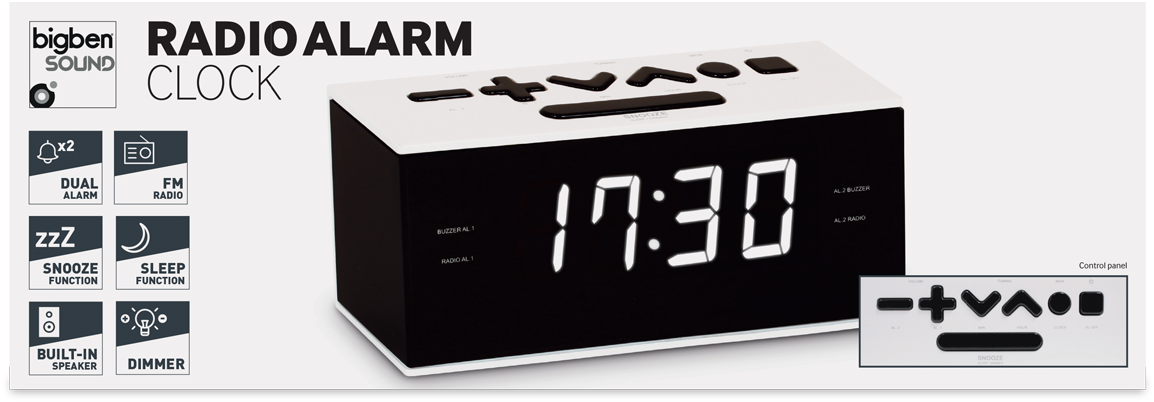 Png Original - Bigben Interactive Radiowecker Rr30, Radio Alarmclock (1200x467), Png Download