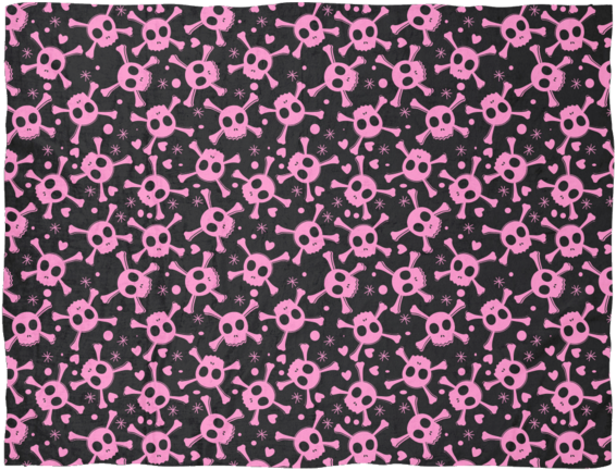 Pink Pirate Skull Design Ultra Plush Fleece Blanket - Uneekee Pirate Lily Is In Love Hand Towel (set Of 2) (600x600), Png Download