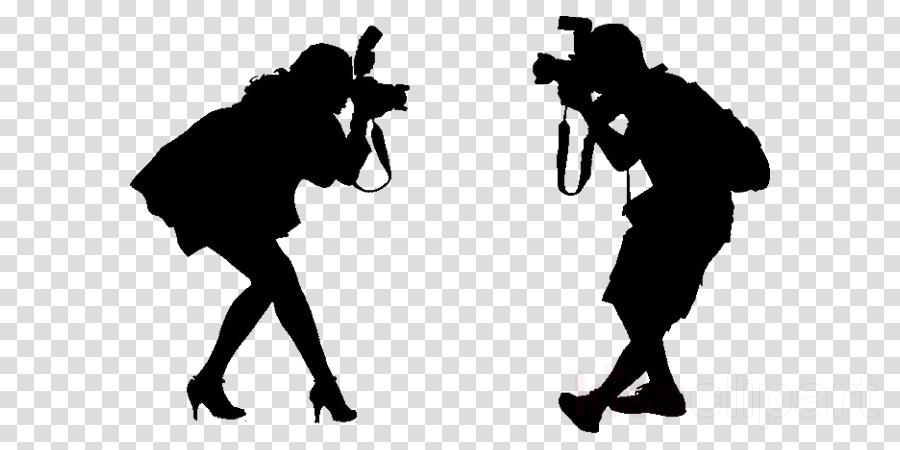Photographer Silhouette Clipart Silhouette Photography - Fiesta Tematica Hollywood Siluetas (900x450), Png Download