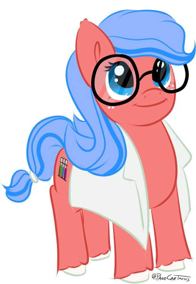 Pagecartoons, Clothes, Freckles, Glasses, Lab Coat, - Cartoon (714x954), Png Download