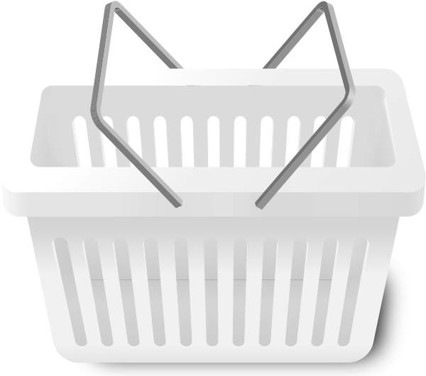 Shopping Cart White - White Shopping Basket (600x530), Png Download