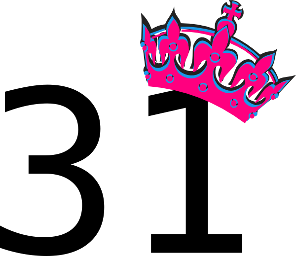 Pink Tilted Tiara And Number 31 Clip Art At Clker Com - Happy Birthday 15 Png (600x519), Png Download
