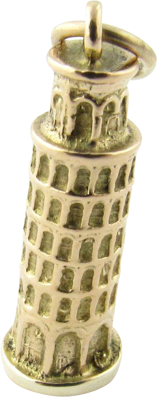 Vintage 18k Yellow Gold Leaning Tower Of Pisa Charm - Tower (812x812), Png Download