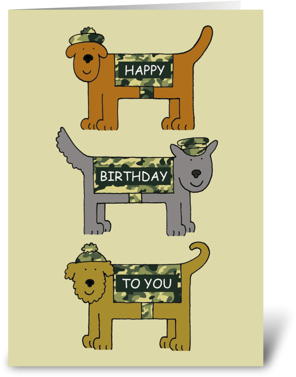 Happy Father's Day Cute Military Dogs - 'get Well Soon' Written On The Coats (700x792), Png Download
