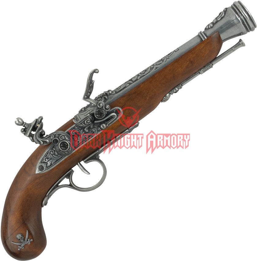 Left-handed Grey Pirate Flintlock Pistol - Brule La Gomme Pas Ton Ame (850x850), Png Download