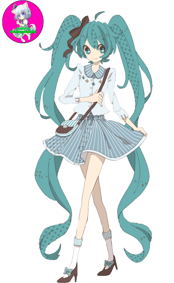 Hatsune Miku - Cute Miku Hatsune Render (600x1000), Png Download