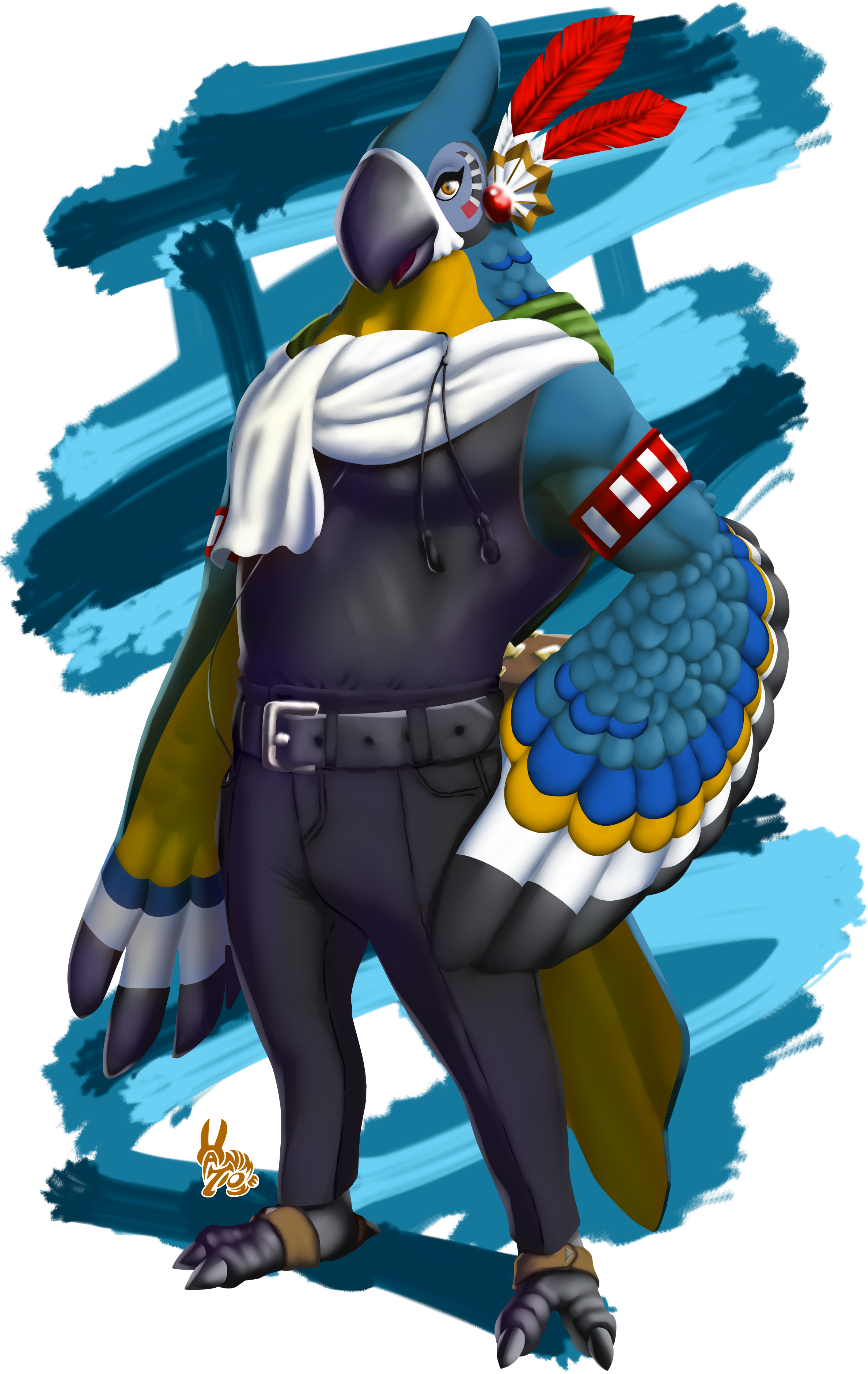 Modern Macaw - Macaw (2407x3800), Png Download