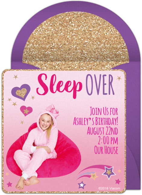 Jojo Siwa Sleepover Online Invitation - Invitation Jojo Siwa Sleepover (650x650), Png Download