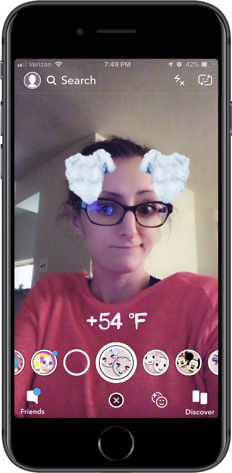 Trying Out A Silly Filter On Snapchat (large - Snapchat (2000x2000), Png Download