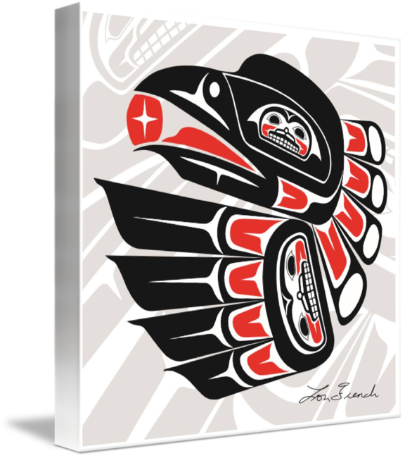 "raven With Shadow" By Lon French - Haida People (576x650), Png Download