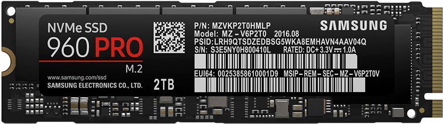 Samsung 960 Evo Nvme Ssd - Samsung 960 Pro M 2 (1008x310), Png Download