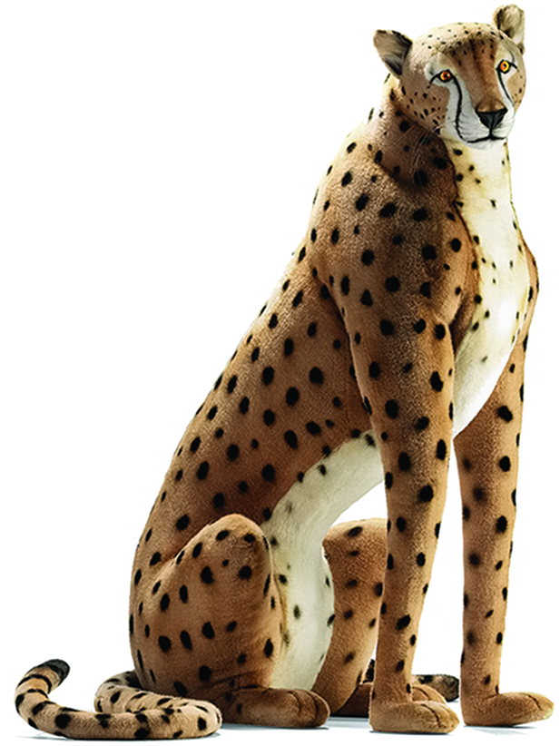 Sitting Cheetah Transparent Image - Hansa Toys Life Sized Stuffed Cheetah (850x850), Png Download