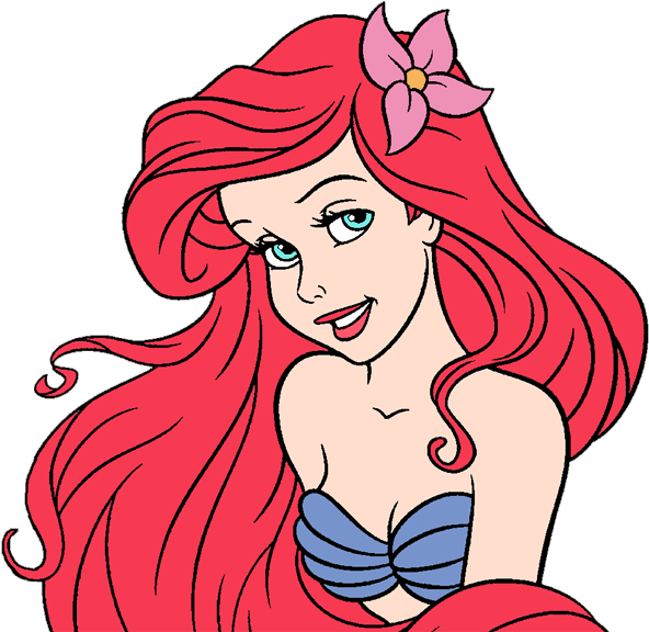 Pin By Kailie Butler On Ariel - Flower In Ariel's Hair (600x575), Png Download
