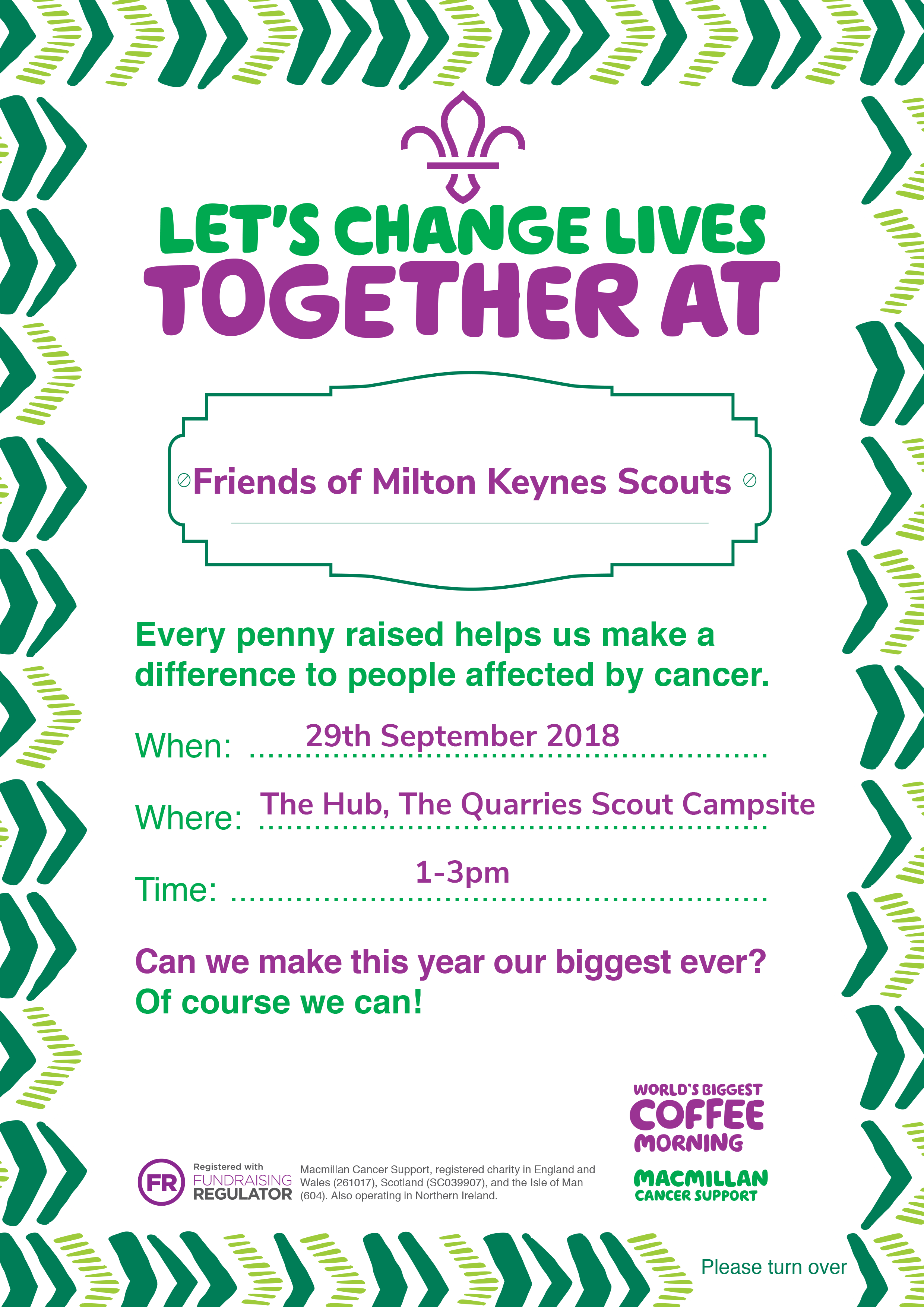 Milton Keynes District Scouts - Macmillan Coffee Morning 2018 (2480x3508), Png Download