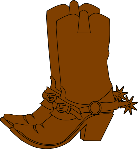 Wild West Boots Clip Art (552x594), Png Download