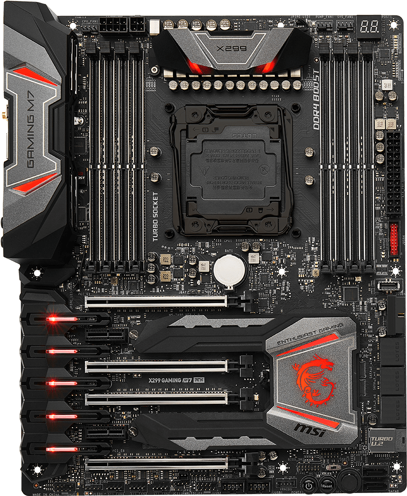 Msi X299 Gaming M7 Ack Gaming Motherboard - Msi X299 Gaming M7 Ack Atx Motherboard - Lga2066 Socket (1000x1000), Png Download