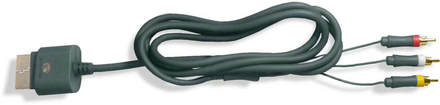 Xbox 360 Composite Cable - Cable Xbox 360 Tv (1504x627), Png Download