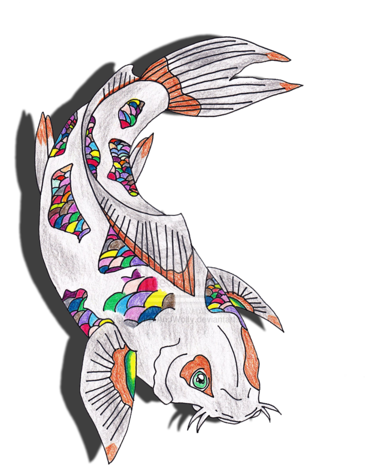 3 Drawing Koi Fish - Koi Fish Drawing Png (784x1018), Png Download