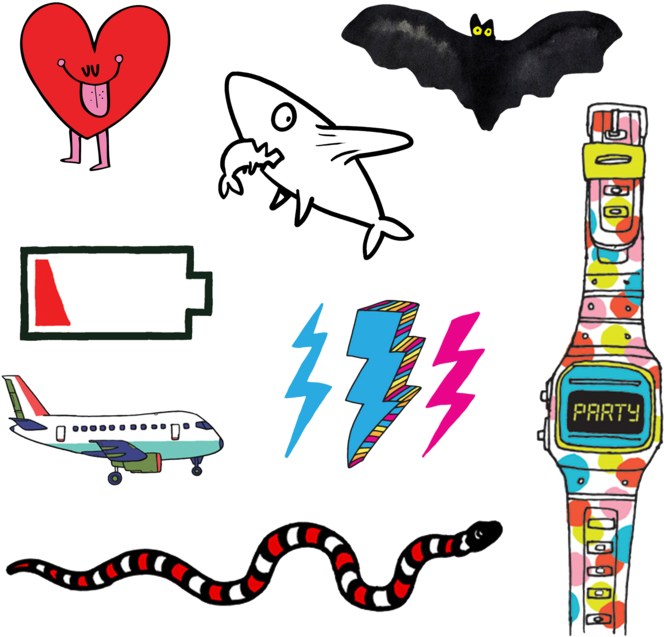 Temporary Tattoos Set - Tattly Temporary Tattoos Kids Mix, 1 Ounce (900x900), Png Download