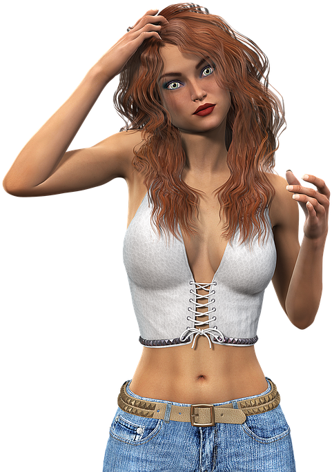 Woman, Long Hair, Beauty, Sexy, Clothing, Female - Girl (515x720), Png Download