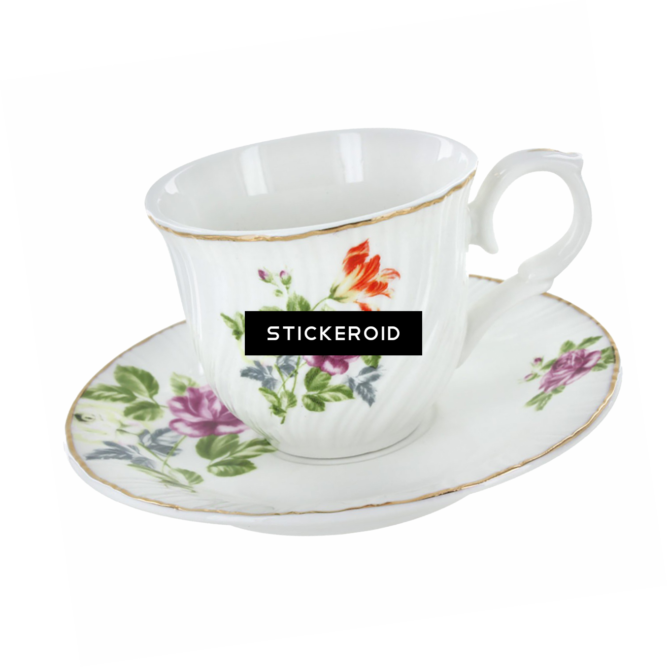 Tea Cup Drink - English Tea Store Summertime Flowers Tea Cups (1354x1355), Png Download