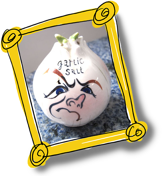 Garlic Salt Shaker From The Collection Of - Toothpick Charlie (550x573), Png Download