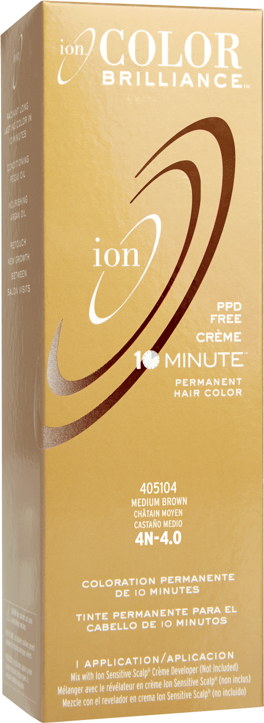 Ion 4n Medium Brown Permanent Creme Hair Color By Color - Color Brilliance Ion 4n 4.0 (1500x1500), Png Download