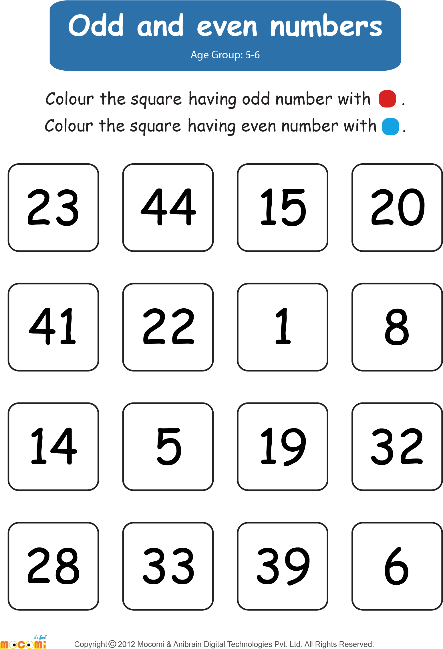 Odd And Even Numbers Worksheet For Preschool (1654x2339), Png Download