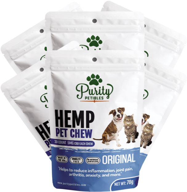 Purity Petibles Hemp Pet Treats 150mg 6 Pcs - Cannabidiol (624x689), Png Download
