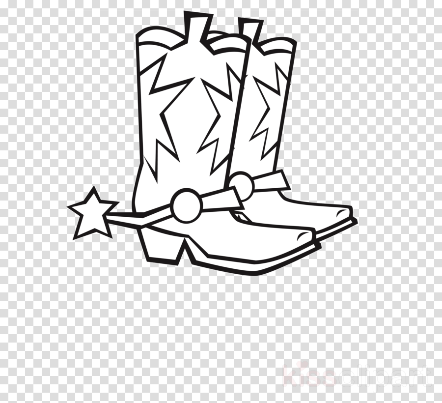 Outline Of Cowboy Boots (900x820), Png Download