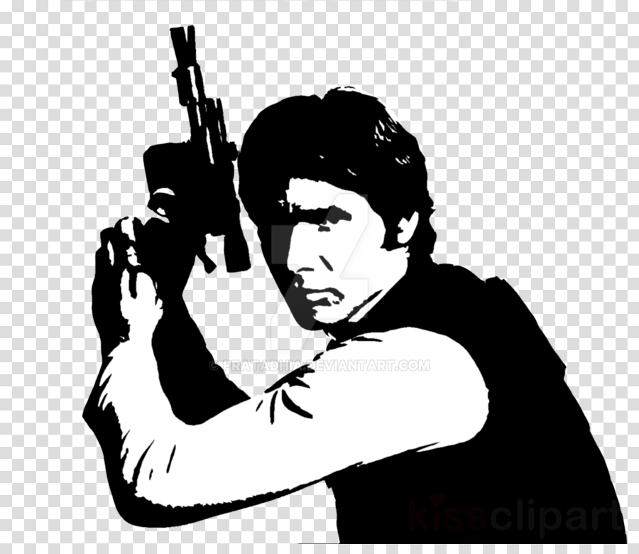 Star Wars Han Solo Stencil Clipart Han Solo Leia Organa - Star Wars Blaster Han Solo (900x780), Png Download