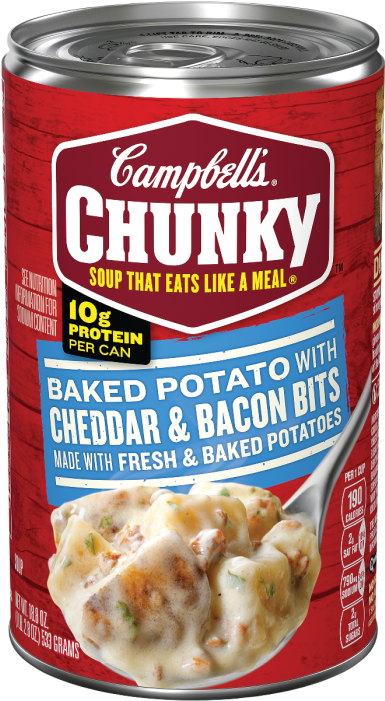 Campbell's Chunky™ Baked Potato With Cheddar & Bacon - Campbell's Chunky Chicken Noodle Soup (700x700), Png Download